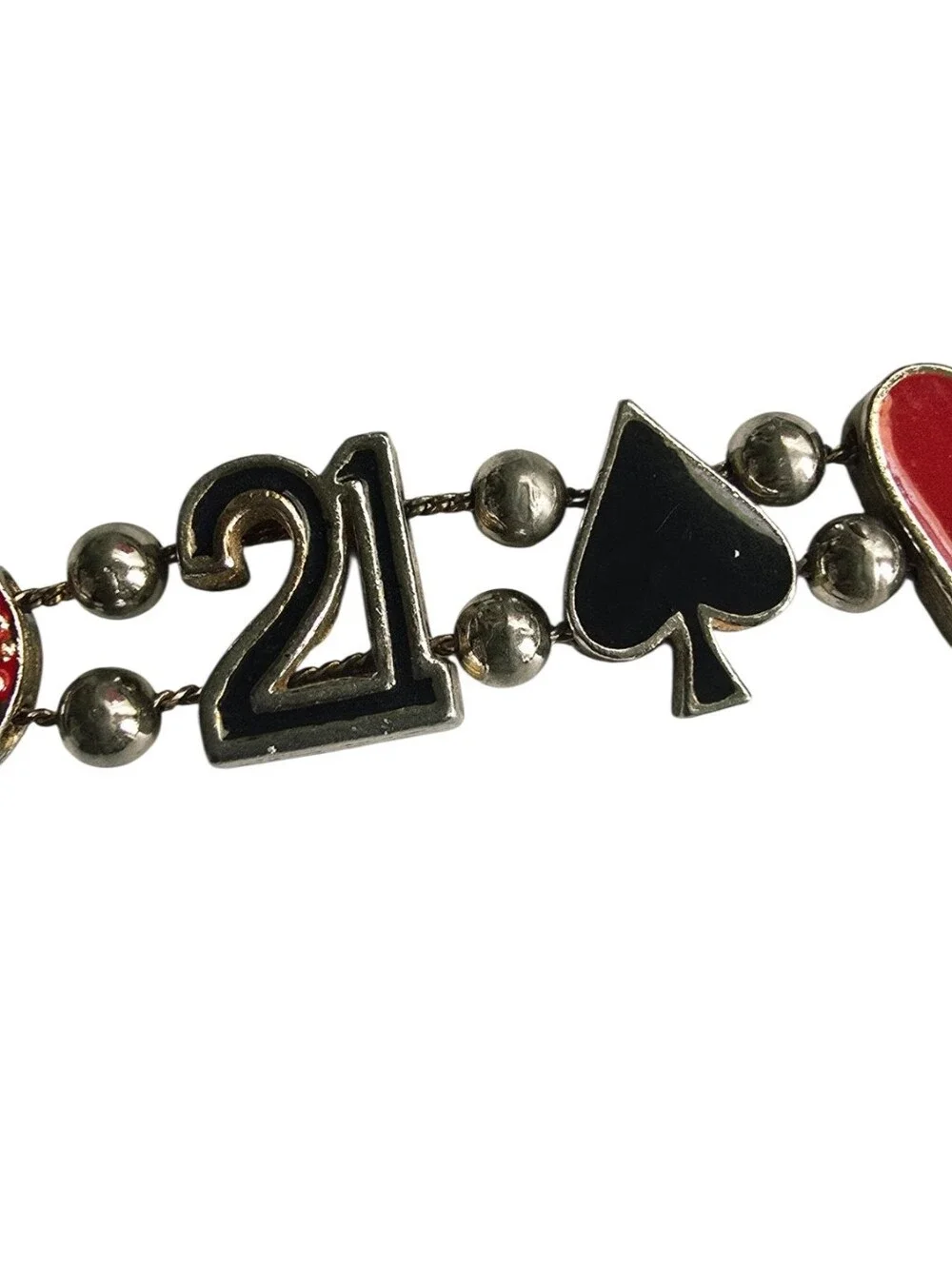 Vintage Style Casino Gambling Charm Bracelet Lot 21 Dice Card Suits Repair